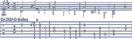 Norwegian Wood theme notes and tabulature